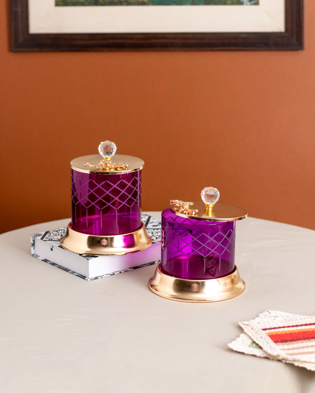 Wild Berry Ginkgo Glas mit Deckel - Groß