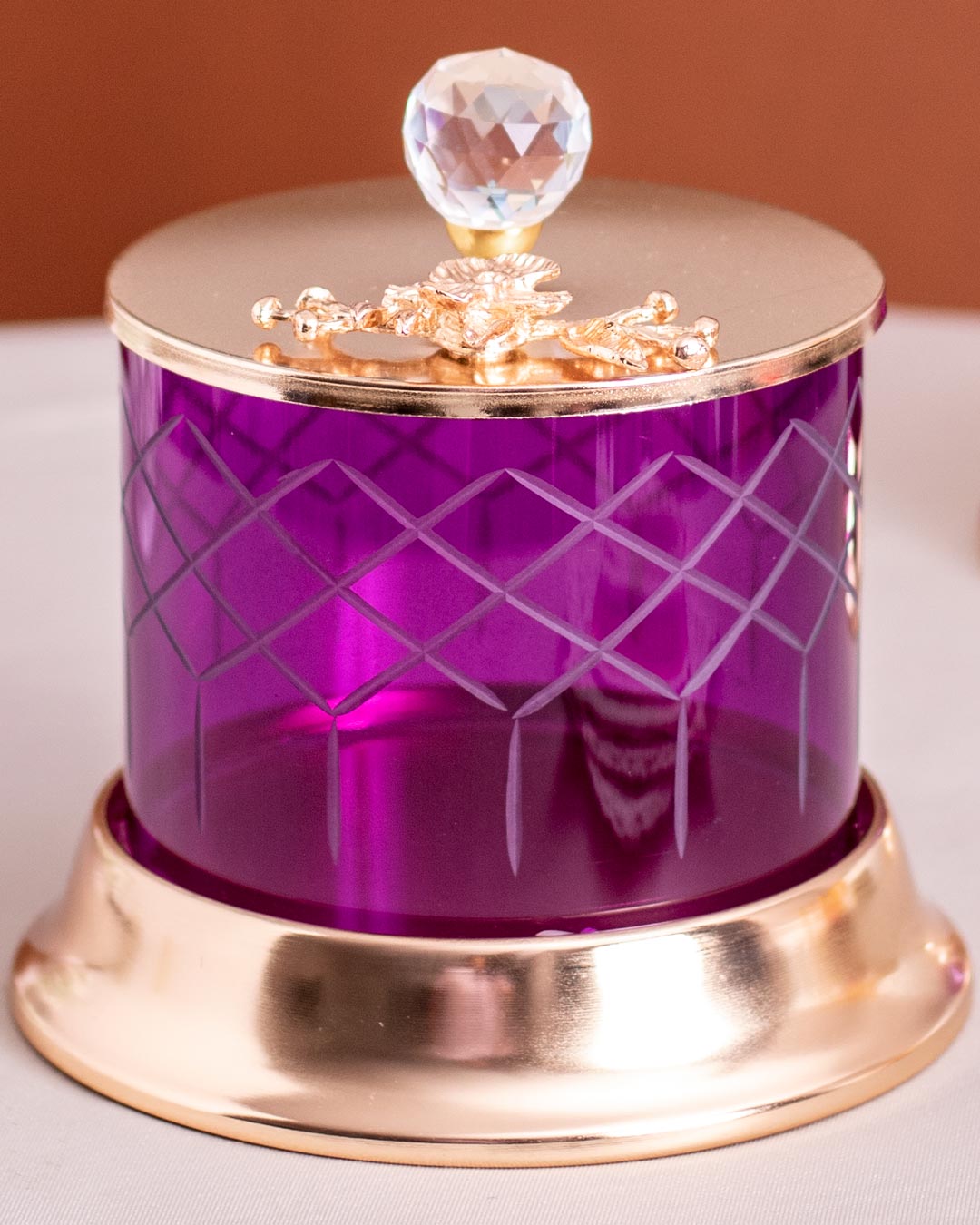 Wild Berry Ginkgo Glas mit Deckel - Groß