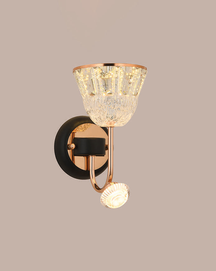 Vintage-inspirierte Kristall-Becher-Wandleuchte