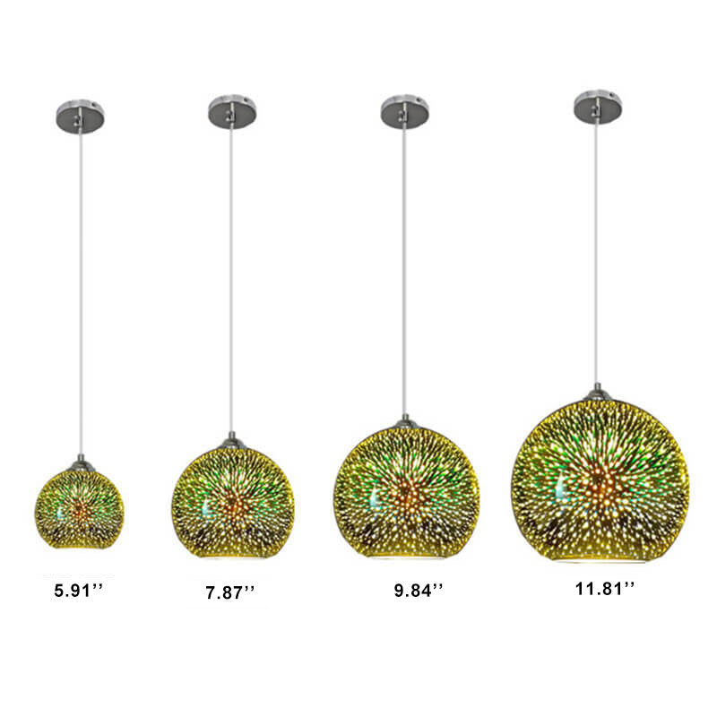 Moderne kreative 3D bunte Feuerwerksglas 1-Licht Kuppel Pendelleuchte