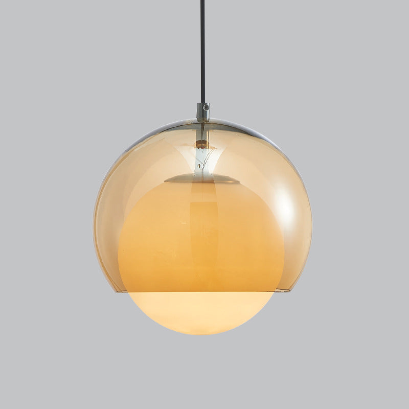 Zeitgenössische skandinavische sphärische Eisen-Glas 1-Licht Pendelleuchte für das Wohnzimmer