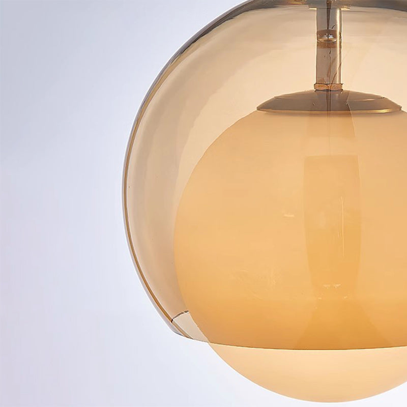 Zeitgenössische skandinavische sphärische Eisen-Glas 1-Licht Pendelleuchte für das Wohnzimmer
