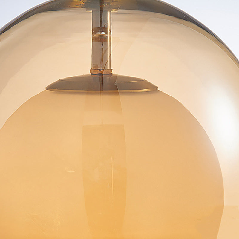 Zeitgenössische skandinavische sphärische Eisen-Glas 1-Licht Pendelleuchte für das Wohnzimmer
