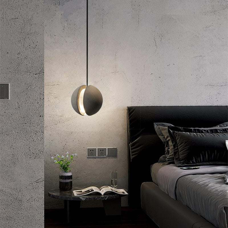 Zeitgenössische skandinavische Planeten Mond Zement Aluminium Acryl 1-Licht Pendelleuchte für das Schlafzimmer