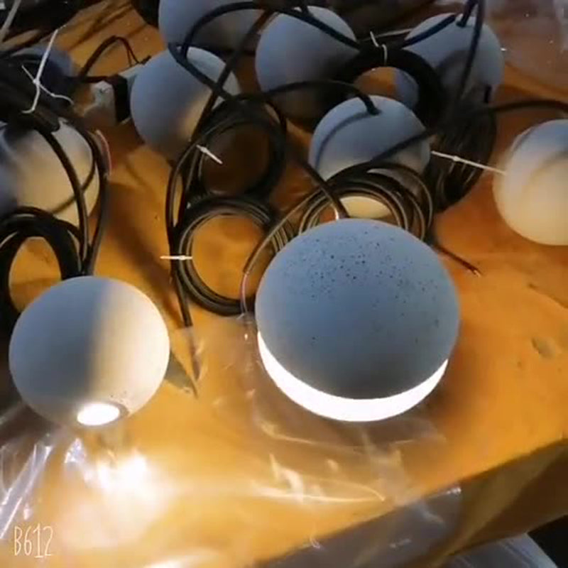 Zeitgenössische skandinavische Planeten Mond Zement Aluminium Acryl 1-Licht Pendelleuchte für das Schlafzimmer