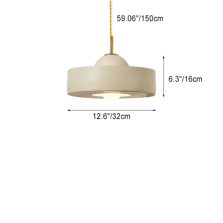 Zeitgenössische skandinavische Eisenharz runde 1-Licht Pendelleuchte für das Wohnzimmer