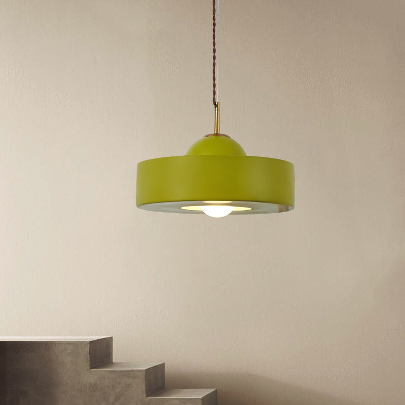 Zeitgenössische skandinavische Eisenharz runde 1-Licht Pendelleuchte für das Wohnzimmer