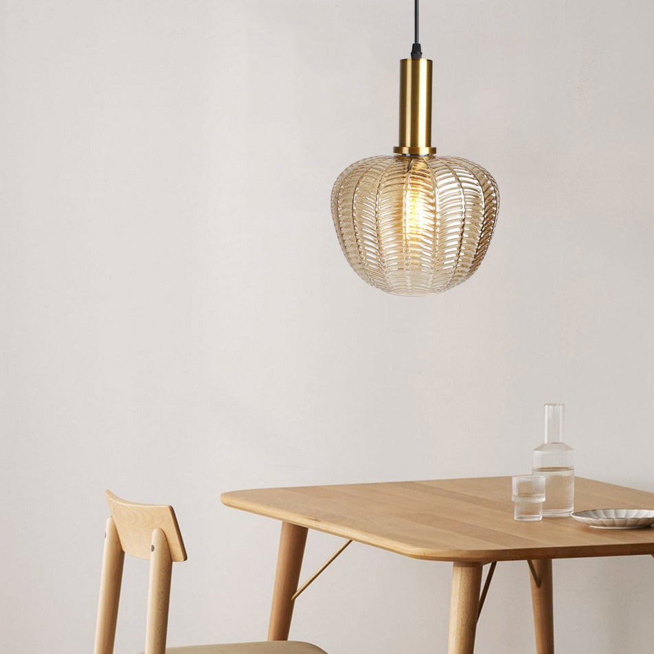 Zeitgenössische skandinavische ovale runde Säulen-Glas-Eisen 1-Licht Pendelleuchte für das Wohnzimmer