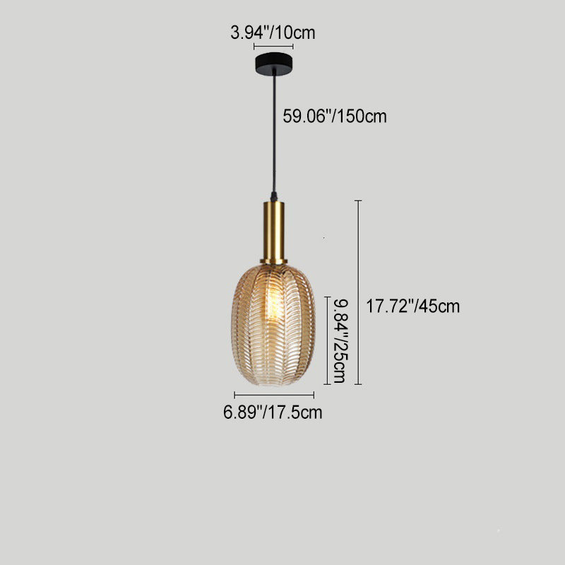 Zeitgenössische skandinavische ovale runde Säulen-Glas-Eisen 1-Licht Pendelleuchte für das Wohnzimmer