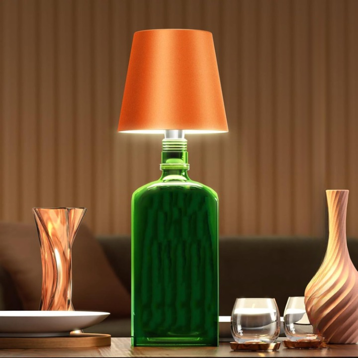 LED Flaschenlampe – Kreative, tragbare LED Tischlampe aus Glasflasche mit Touch-Steuerung und dimmbarem Licht für stilvolle Beleuchtung drinnen und draußen