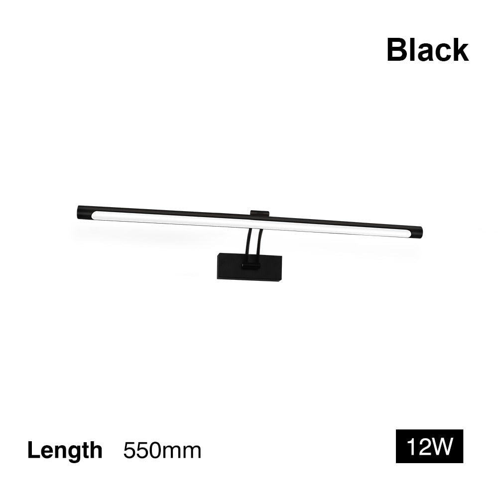 80-100cm LED Wandlampe - Moderne schwarze/silberne Wandleuchte für das Badezimmer, innen montierte Bildleuchte