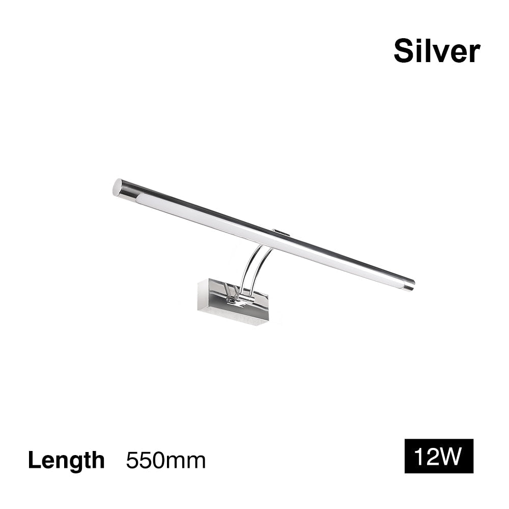 80-100cm LED Wandlampe - Moderne schwarze/silberne Wandleuchte für das Badezimmer, innen montierte Bildleuchte