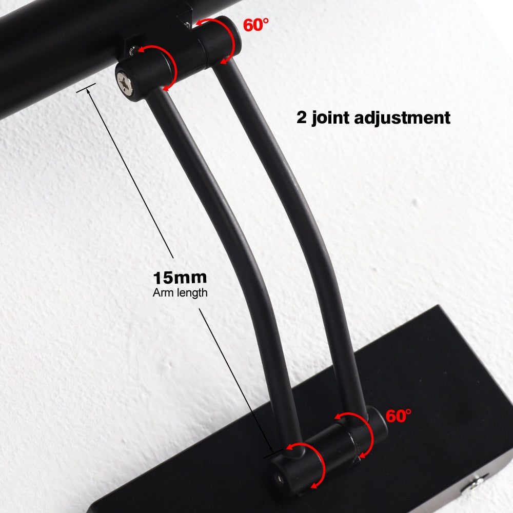 80-100cm LED Wandlampe - Moderne schwarze/silberne Wandleuchte für das Badezimmer, innen montierte Bildleuchte