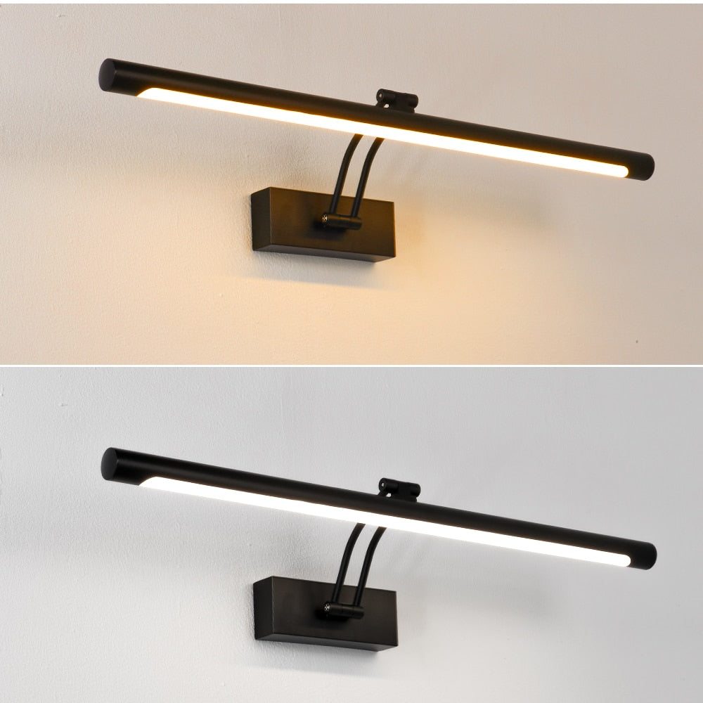 80-100cm LED Wandlampe - Moderne schwarze/silberne Wandleuchte für das Badezimmer, innen montierte Bildleuchte