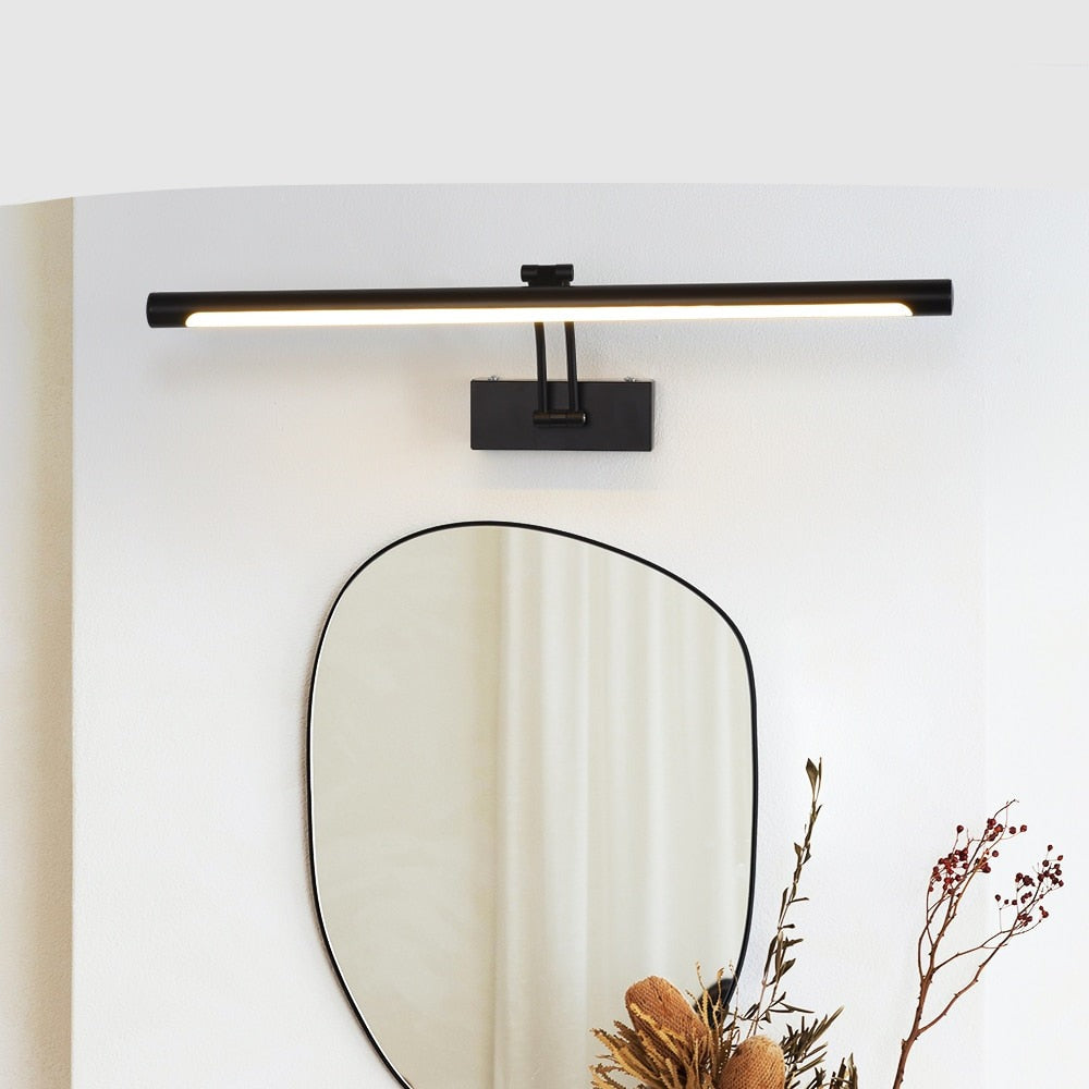 80-100cm LED Wandlampe - Moderne schwarze/silberne Wandleuchte für das Badezimmer, innen montierte Bildleuchte