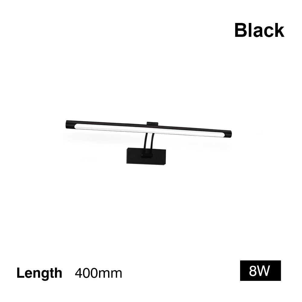 80-100cm LED Wandlampe - Moderne schwarze/silberne Wandleuchte für das Badezimmer, innen montierte Bildleuchte