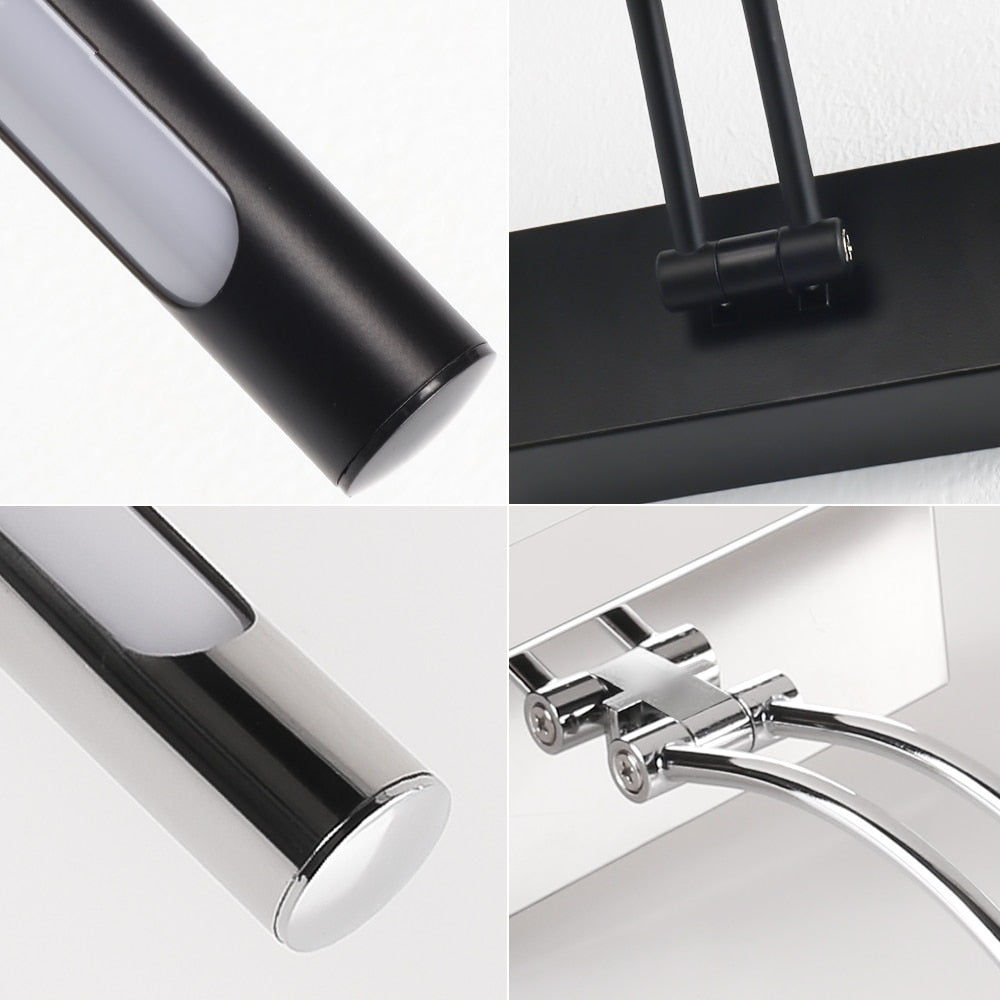80-100cm LED Wandlampe - Moderne schwarze/silberne Wandleuchte für das Badezimmer, innen montierte Bildleuchte