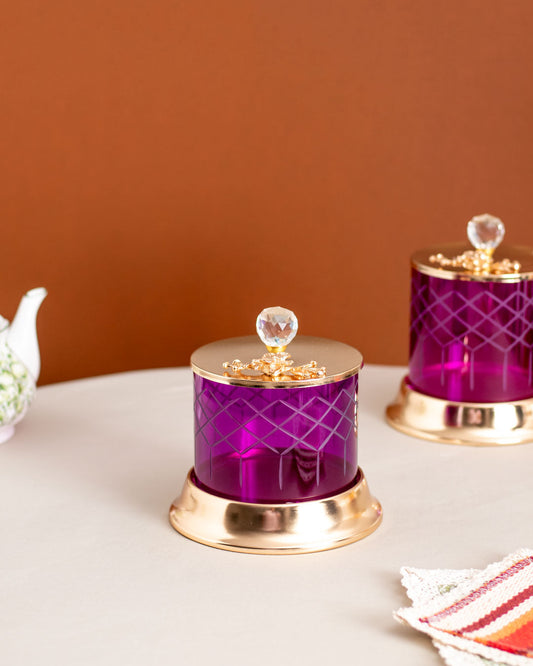 Wild Berry Ginkgo Glas mit Deckel - Groß