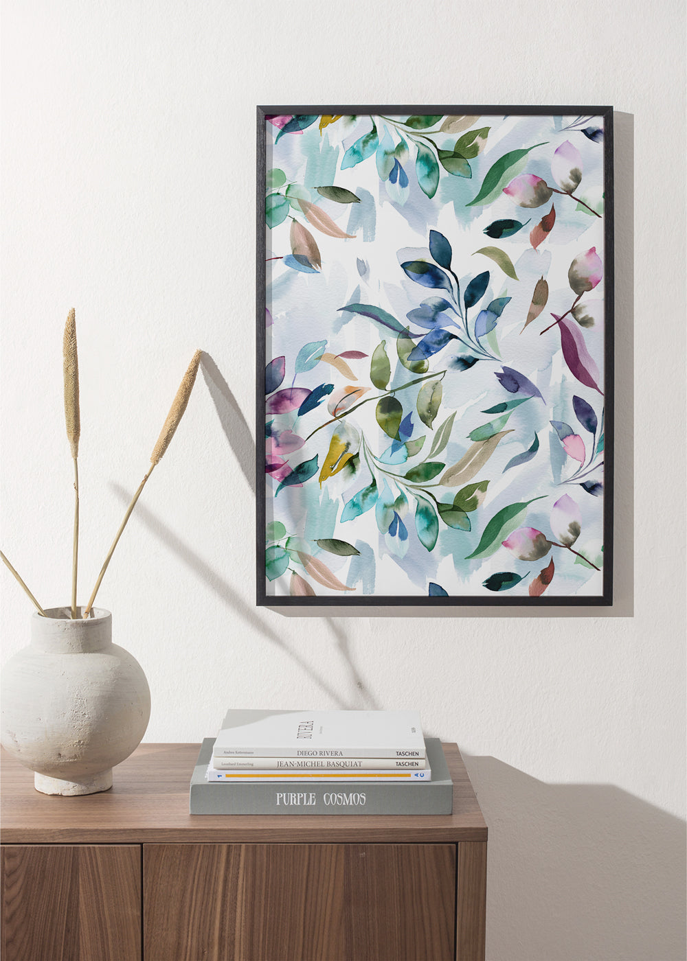 Watercolor Leaves Colorful