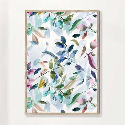 Watercolor Leaves Colorful