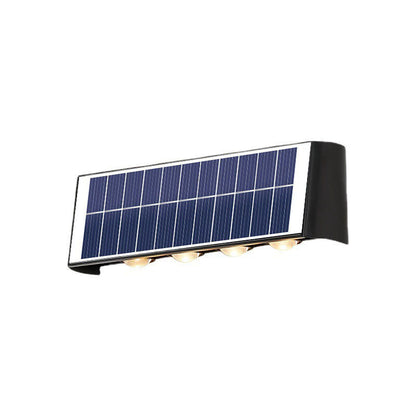 Moderne Einfachheit Solar Wasserfest Rechteckige ABS PMMA LED Wandleuchte Lampe Für Außenpatio