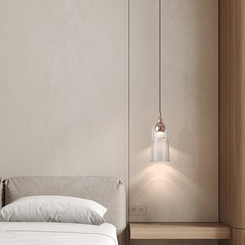 Zeitgenössischer nordischer Farbverlauf Acrylbecher Shade Aluminium LED Pendelleuchte für das Esszimmer