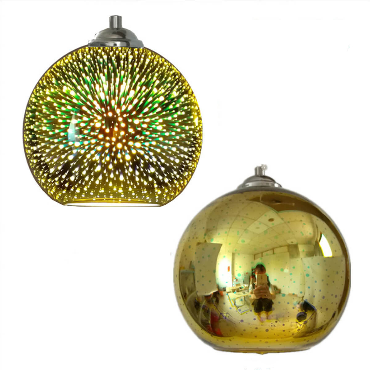 Moderne kreative 3D bunte Feuerwerksglas 1-Licht Kuppel Pendelleuchte