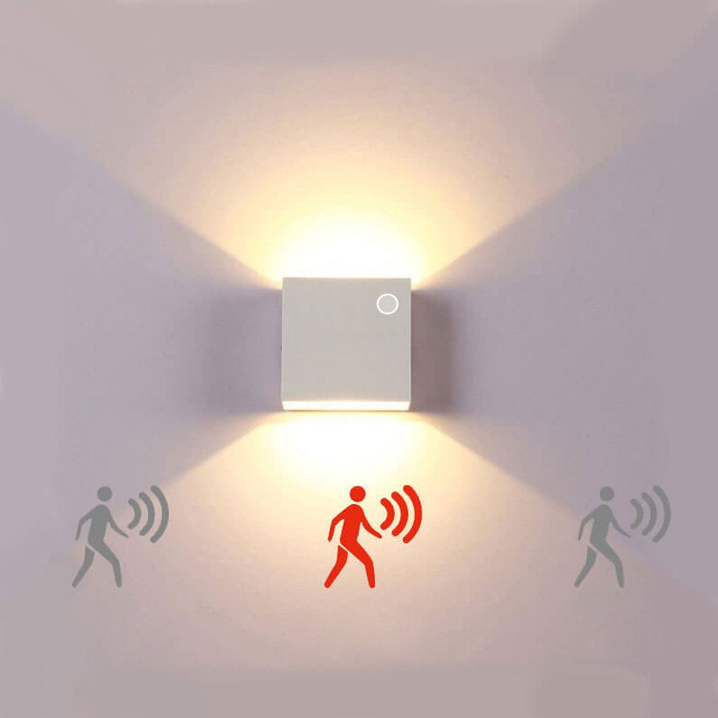 Moderne einfache quadratische LED-Körper-Sensor-Wandlampe
