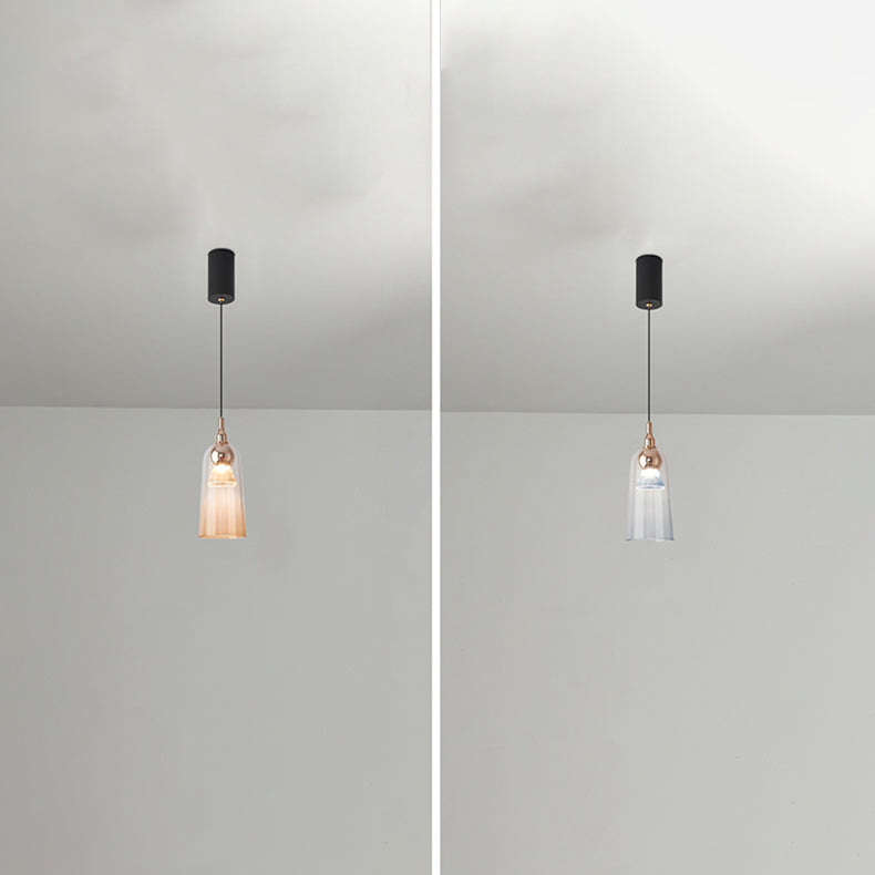 Zeitgenössischer nordischer Farbverlauf Acrylbecher Shade Aluminium LED Pendelleuchte für das Esszimmer