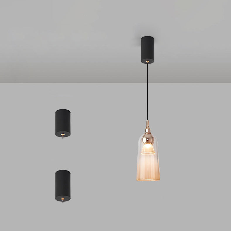 Zeitgenössischer nordischer Farbverlauf Acrylbecher Shade Aluminium LED Pendelleuchte für das Esszimmer