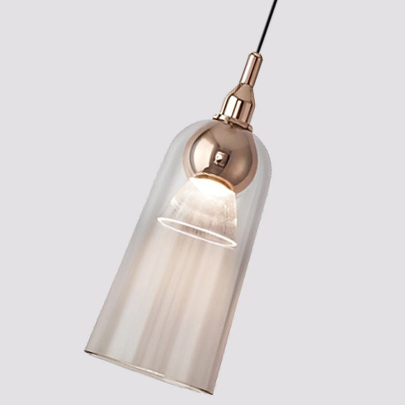 Zeitgenössischer nordischer Farbverlauf Acrylbecher Shade Aluminium LED Pendelleuchte für das Esszimmer
