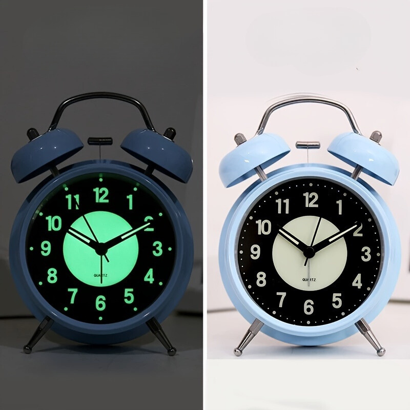 LuminousTime - Elegante Metallwecker mit sanfter Beleuchtung für friedliche Morgen und Nächte