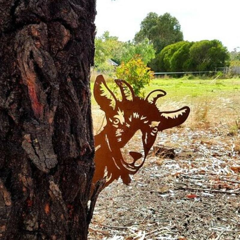 Outdoor Garten Bauernhof Spionierende Ziege Metall Kunstwerk Innendekoration
