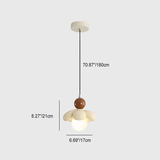 Zeitgenössische skandinavische Petal Eisenharz 1 - Licht Pendelleuchte für das Schlafzimmer