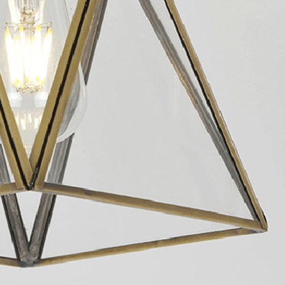 Zeitgenössischer nordischer Kegel Vollkupfer-Glaslampenschirm 1 - Licht Pendelleuchte für Esszimmer