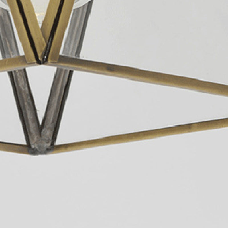 Zeitgenössischer nordischer Kegel Vollkupfer-Glaslampenschirm 1 - Licht Pendelleuchte für Esszimmer