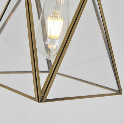 Zeitgenössischer nordischer Kegel Vollkupfer-Glaslampenschirm 1 - Licht Pendelleuchte für Esszimmer