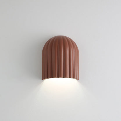 Zeitgenössischer Kreativer Creme Halbkreis Vertikale Streifen Eisen Lampenschirm 2 - Licht Wandleuchte Für Schlafzimmer