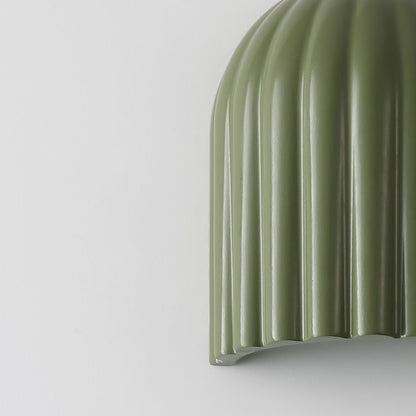 Zeitgenössischer Kreativer Creme Halbkreis Vertikale Streifen Eisen Lampenschirm 2 - Licht Wandleuchte Für Schlafzimmer