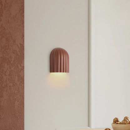 Zeitgenössischer Kreativer Creme Halbkreis Vertikale Streifen Eisen Lampenschirm 2 - Licht Wandleuchte Für Schlafzimmer