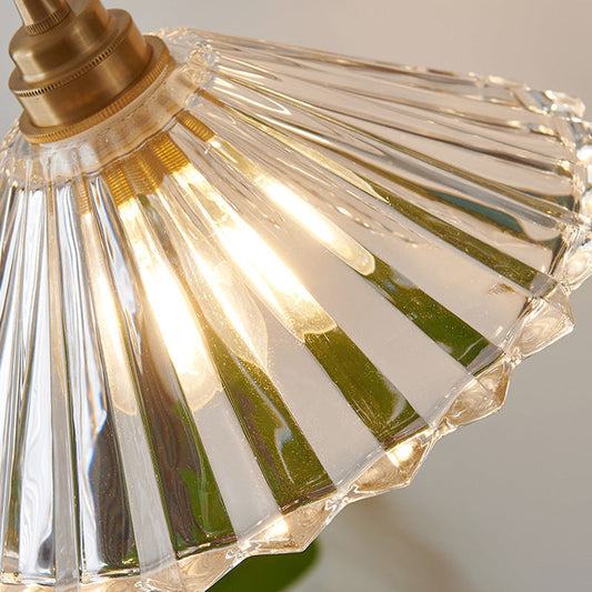 Zeitgenössische skandinavische Kegel Kupfer Glas 1-Licht Pendelleuchte für das Wohnzimmer