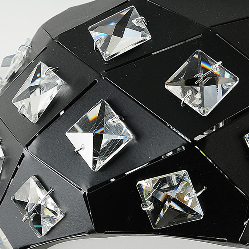 Zeitgenössische skandinavische Rhombus-Ananas zerdrückte Diamanten Scheibenbasis Hardware Kristall 1-Licht Pendelleuchte für das Wohnzimmer