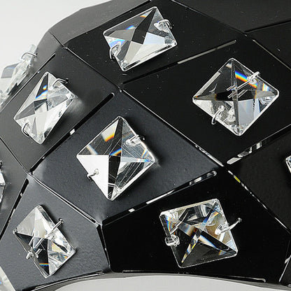 Zeitgenössische skandinavische Rhombus-Ananas zerdrückte Diamanten Scheibenbasis Hardware Kristall 1-Licht Pendelleuchte für das Wohnzimmer