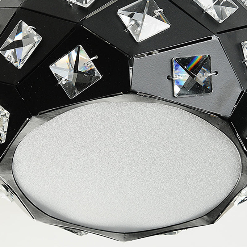 Zeitgenössische skandinavische Rhombus-Ananas zerdrückte Diamanten Scheibenbasis Hardware Kristall 1-Licht Pendelleuchte für das Wohnzimmer