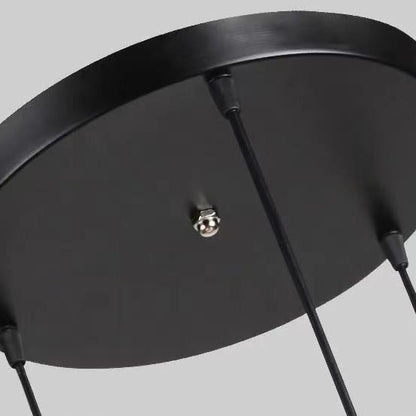 Zeitgenössische skandinavische Orb-Globus Hohler Scheibenbasis Eisen 1-Licht Pendelleuchte für das Wohnzimmer