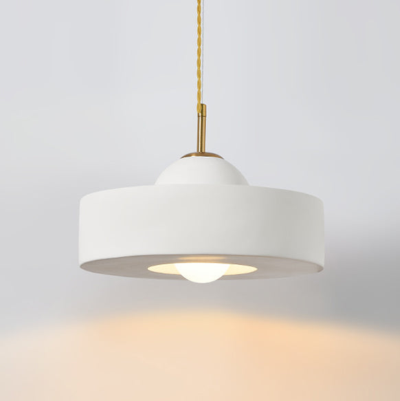 Zeitgenössische skandinavische Eisenharz runde 1-Licht Pendelleuchte für das Wohnzimmer