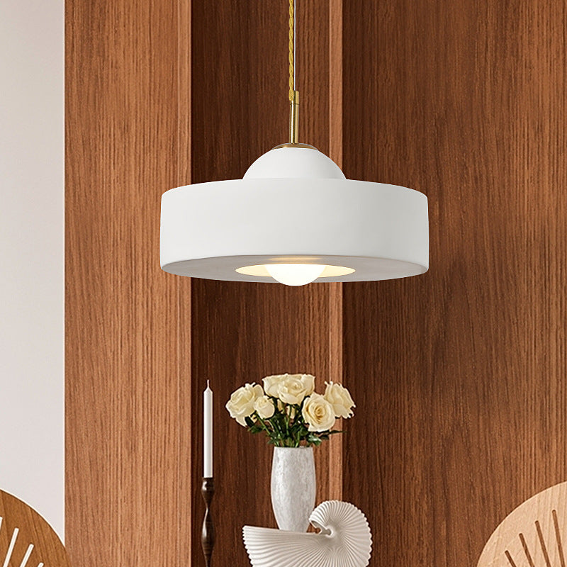 Zeitgenössische skandinavische Eisenharz runde 1-Licht Pendelleuchte für das Wohnzimmer