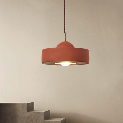 Zeitgenössische skandinavische Eisenharz runde 1-Licht Pendelleuchte für das Wohnzimmer