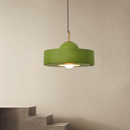 Zeitgenössische skandinavische Eisenharz runde 1-Licht Pendelleuchte für das Wohnzimmer