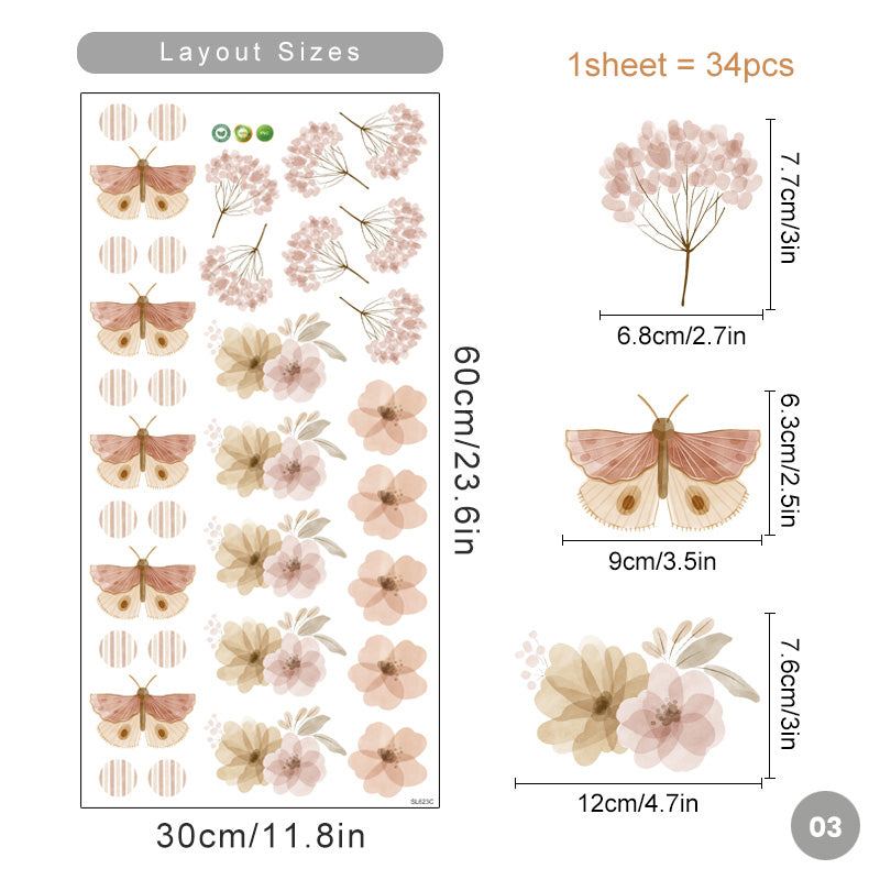 & Schmetterlinge Wandtattoos Abnehmbar PVC Vinyl Wandaufkleber Zum Dekorieren Wohnzimmer Schlafzimmer Wand Einfache DIY Wohnkultur